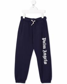 Palm Angels Kids logo-print relaxed track pants - Blue