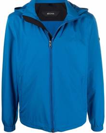 Zegna zipped-up hooded jacket - Blue