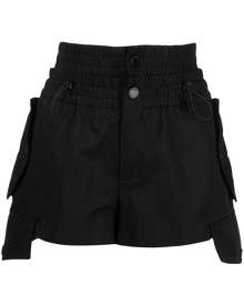 Monse smocked-detail cargo shorts - Black