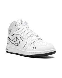 Jordan Kids Jordan 1 Mid "Schematic" sneakers - White