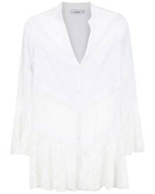 Amir Slama sheer-panel shirt dress - White