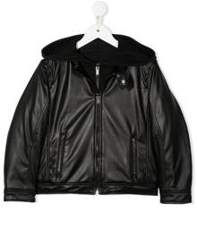 DONDUP KIDS hooded zipped-up jacket - Black