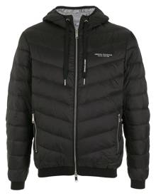 Armani Exchange logo zipped hooded jacket - Black