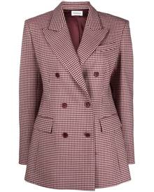 P.A.R.O.S.H. double-breasted gingham blazer - Brown