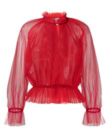 Forte Forte sheer ruffled peplum blouse - Red