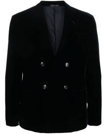 Giorgio Armani double-breasted velvet blazer - Blue