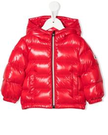 Moncler Enfant sleeve-patch down jacket - Red