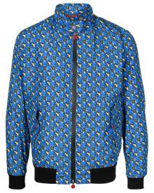 Kiton floral-print bomber jacket - Blue