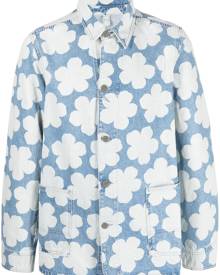 Kenzo floral-print denim jacket - Blue