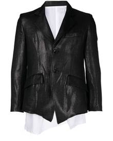 sulvam metallic-sheen layered blazer - Black