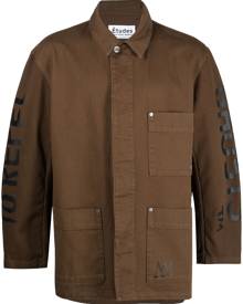 Etudes graphic-print denim jacket - Brown