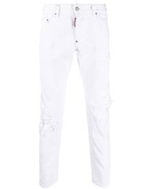 Dsquared2 ripped tapered skinny-cut jeans - White