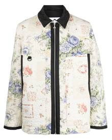 Marine Serre Boutis floral-print quilted jacket - Neutrals