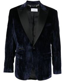 Philipp Plein single-breasted velvet blazer - Blue