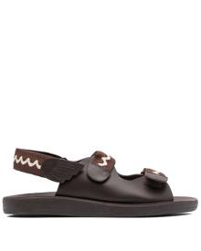 Ancient Greek Sandals Olympos touch-strap leather sandals - Brown