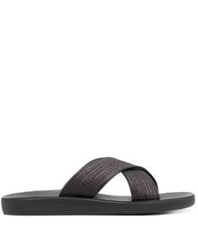 Ancient Greek Sandals Kritonas Comfort cross-strap slides - Black