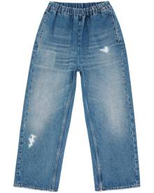 MM6 Maison Margiela ripped-detail cropped jeans - Blue