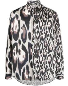 Roberto Cavalli jaguar-print cotton shirt - Neutrals