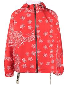 Khrisjoy paisley-embroidery hooded jacket - Red