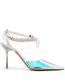 MACH & MACH iridescent crystal-strap pumps - Metallic