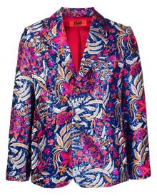 TSAU sequin-floral-embroidery jacket - Blue
