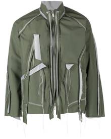 sulvam distressed layered jacket - Green