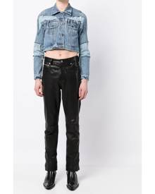 Natasha Zinko cropped distressed-detail denim jacket - Blue