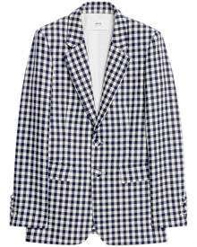 AMI Paris gingham single-breasted blazer - Blue