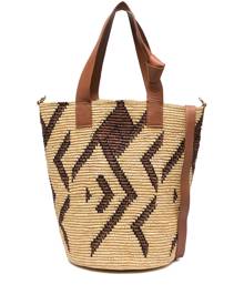 Sensi Studio patterned straw tote bag - Neutrals