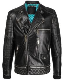 Philipp Plein zipped biker jacket - Black
