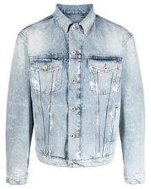 Heron Preston distressed denim jacket - Blue