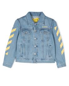 Off-White Kids logo-print denim jacket - Blue