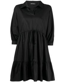 tout a coup tiered cotton shirt dress - Black