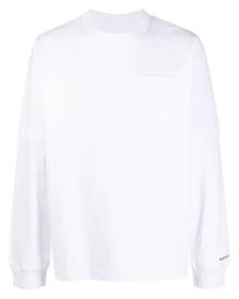 sacai logo-print layered jumper - White