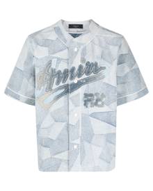 AMIRI patchwork baseball shirt - Blue
