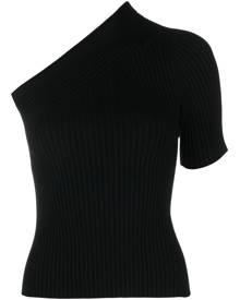AERON one-shoulder knitted top - Black