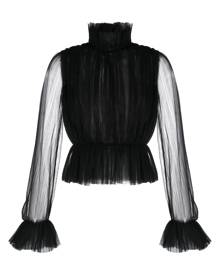 KHAITE The Ula tulle blouse - Black