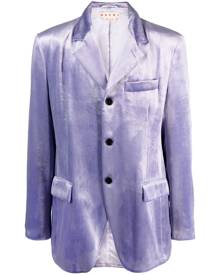Marni single-breasted velvet blazer - Purple