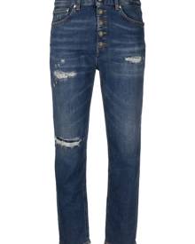 DONDUP high-waisted cropped ripped jeans - Blue