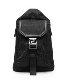Versace logo-jacquard backpack - Black