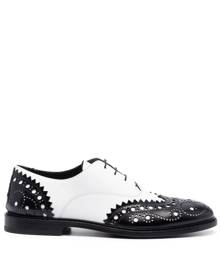 Moschino punched-holes leather brogues - White