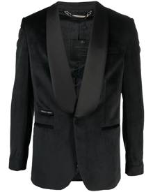 Philipp Plein single-breasted velvet blazer - Black