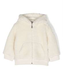 Moncler Enfant debossed-logo zipped hooded jacket - White