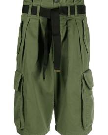 PINKO belted cotton cargo shorts - Green