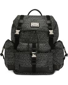 Dolce & Gabbana logo jacquard buckled backpack - Black