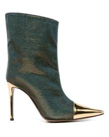 Alexandre Vauthier 100mm iridescent-effect pointed boots - Gold