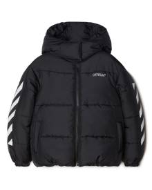 Off-White Kids Bookish logo-print puffer jacket - Black