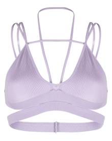 ANDREĀDAMO cut-out ribbed crop top - Purple