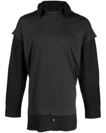 MM6 Maison Margiela long-sleeve layered hooded T-shirt - Black
