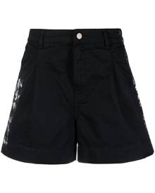 P.A.R.O.S.H. tie-dye print denim shorts - Black